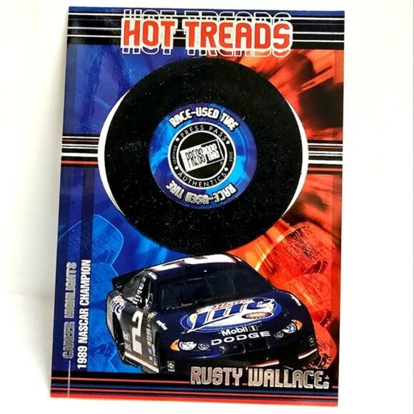 Nascar Trading Card Hot Treads Race Tire Rusty Wallace 2005 Press Pass 323/900 - Picture 1 of 9